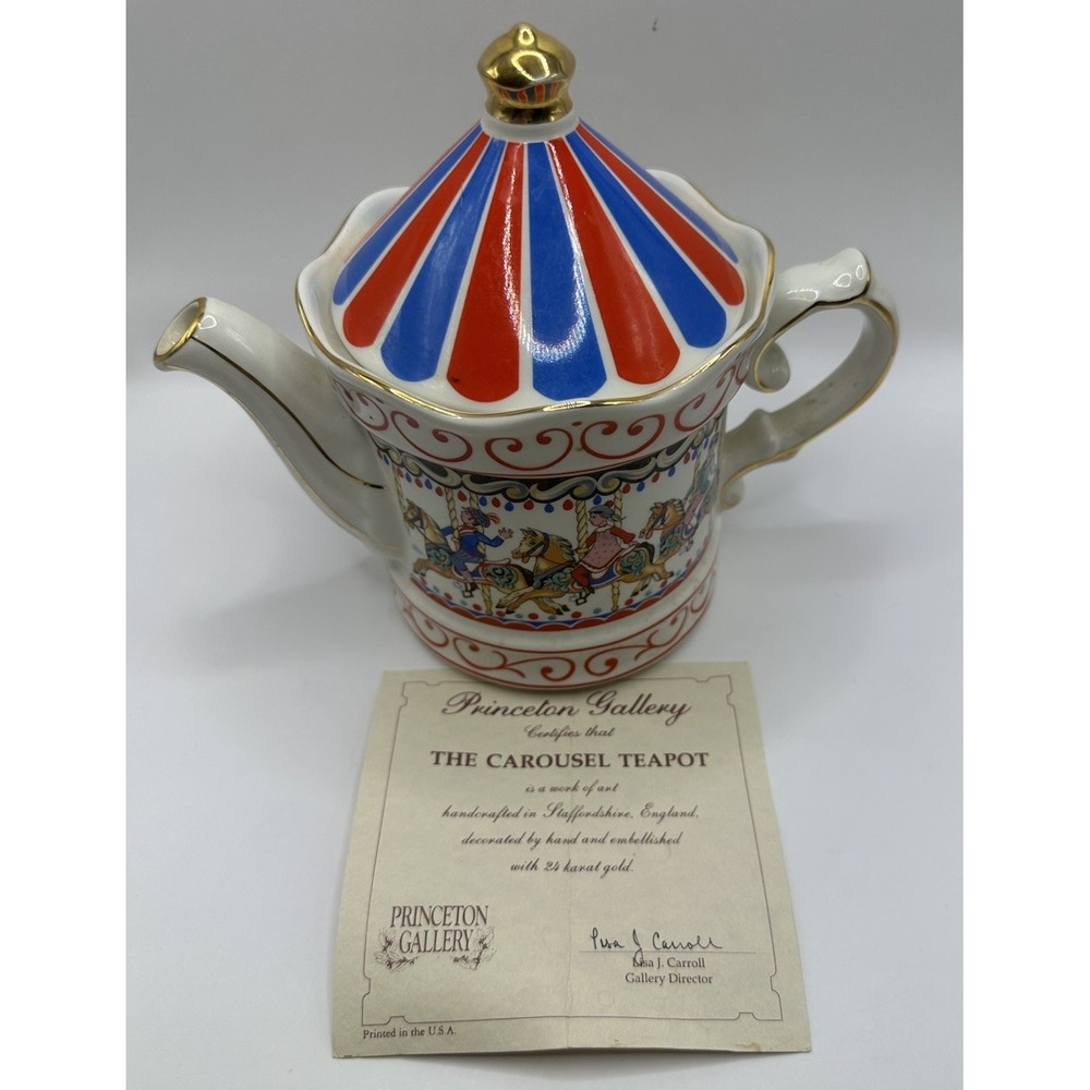 Sadler England Porcelain Carousel 2 Cup Teapot Tivoli Edwardian Entertainments